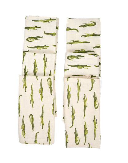 Set Of 6 - 16" Aligator Cotton Printed Napkin/ Kids Napkin/ Small Napkin