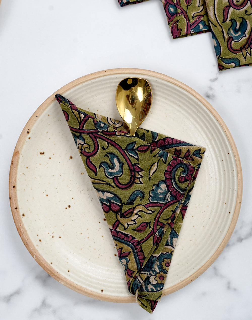 Set Of 6 - 10" Floral Printed Cocktail Napkin / Small Napkins