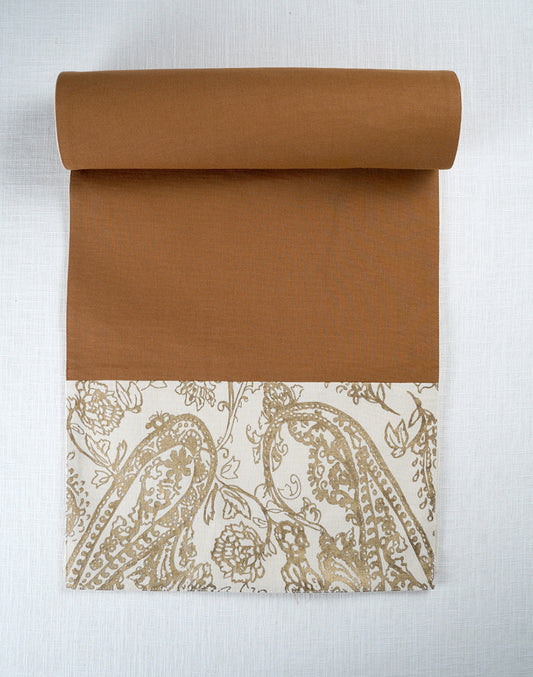 Brown Gold Printed Decorative Table Runner