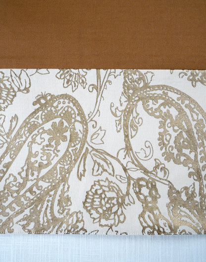 Brown Gold Printed Decorative Table Runner