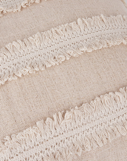 Set Of 2 - Beige Lurex Embellishment Cushion Cover - 18"X18"