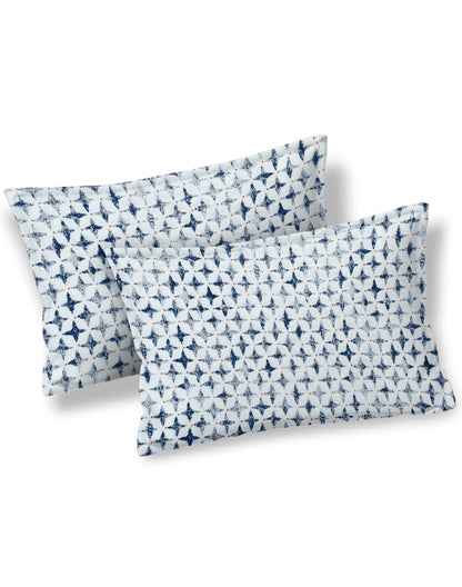 Blue Cotton Bedsheet Set with 2 Pillow Covers