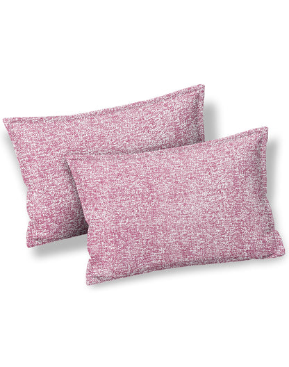 King Size- Purple Ikat Print Cotton Bedsheet Set with 2 Pillow Covers