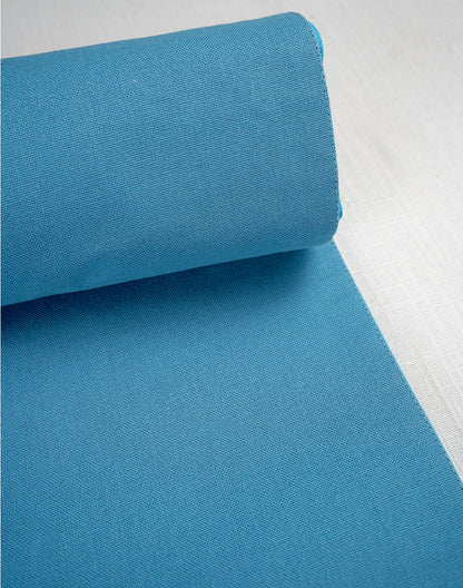 Blue Solid Runner With Printed Border