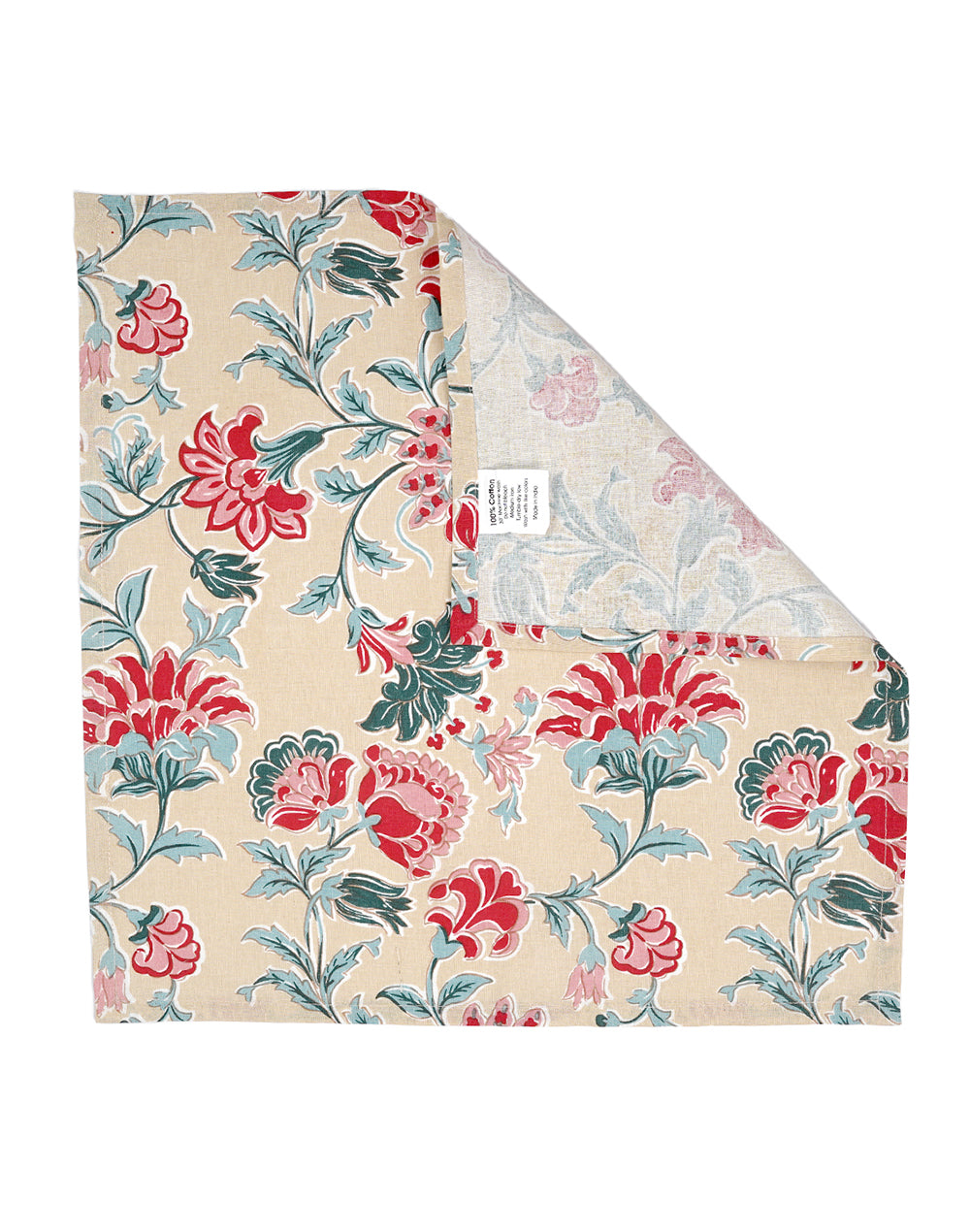 Set Of 6 - 16" Floral Cotton Printed Dinner Napkin