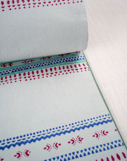 Blue Cotton Stripes Table Runner