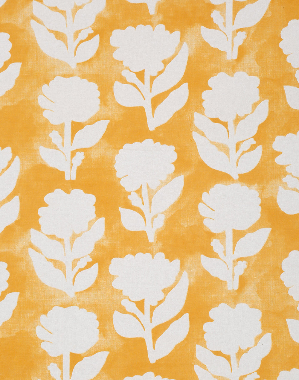 King Size - Yellow Floral Cotton Bedsheet Set with 2 Pillow Covers