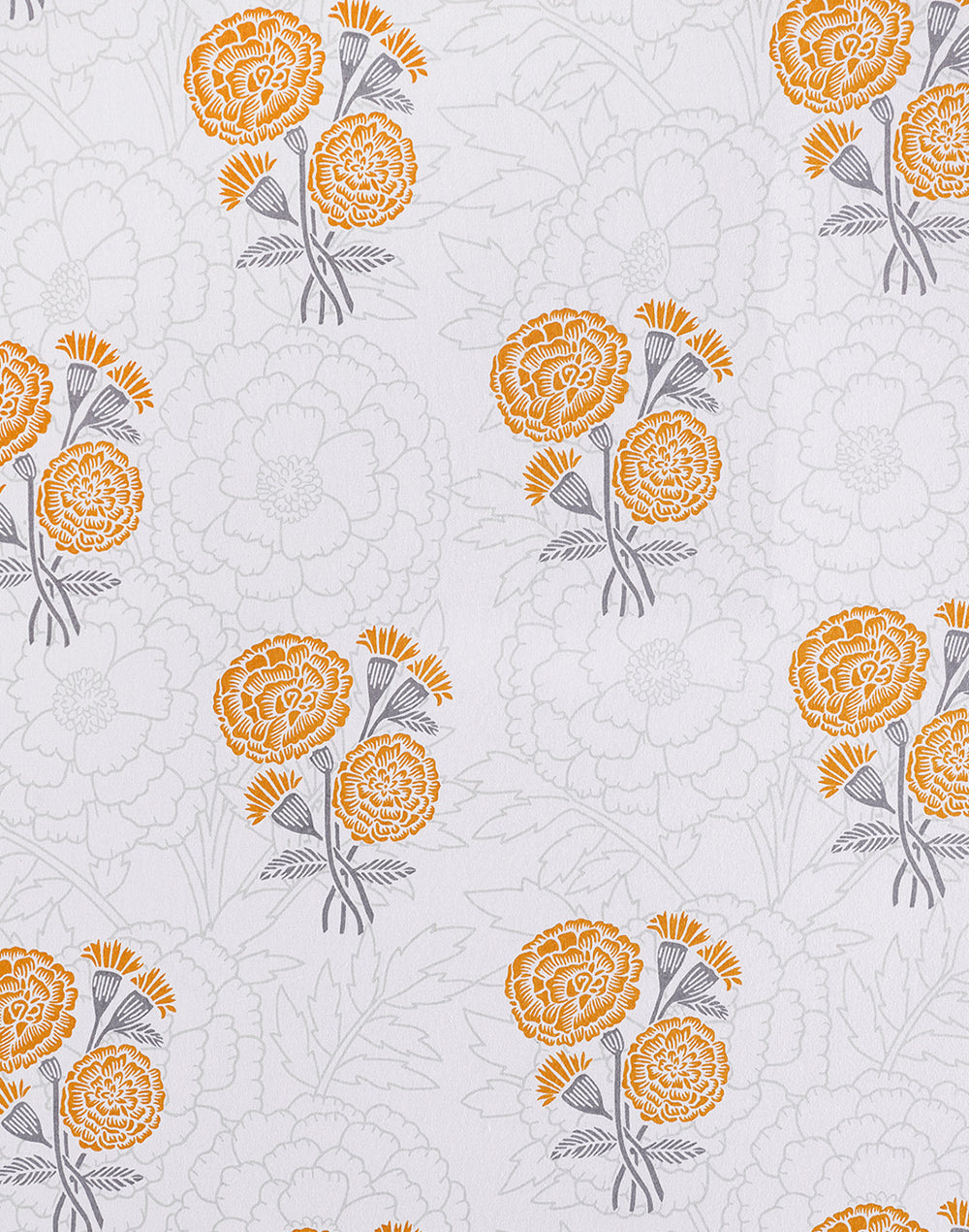 King Size - Yellow Marigold Cotton Bedsheet Set with 2 Pillow Covers