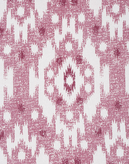 King Size- Purple Ikat Print Cotton Bedsheet Set with 2 Pillow Covers