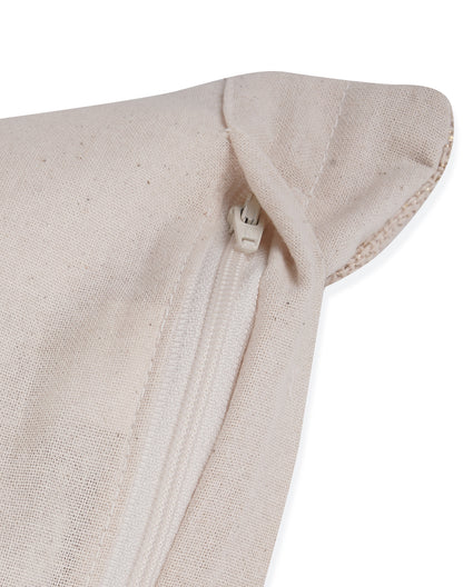 Set Of 2 - Beige Lurex Embellishment Cushion Cover - 18"X18"
