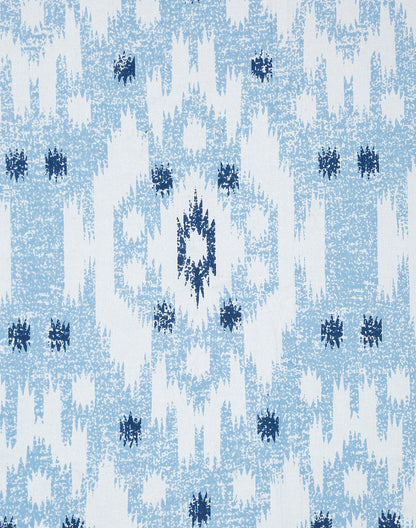 King Size- Ikat Print Cotton Bedsheet Set with 2 Pillow Covers
