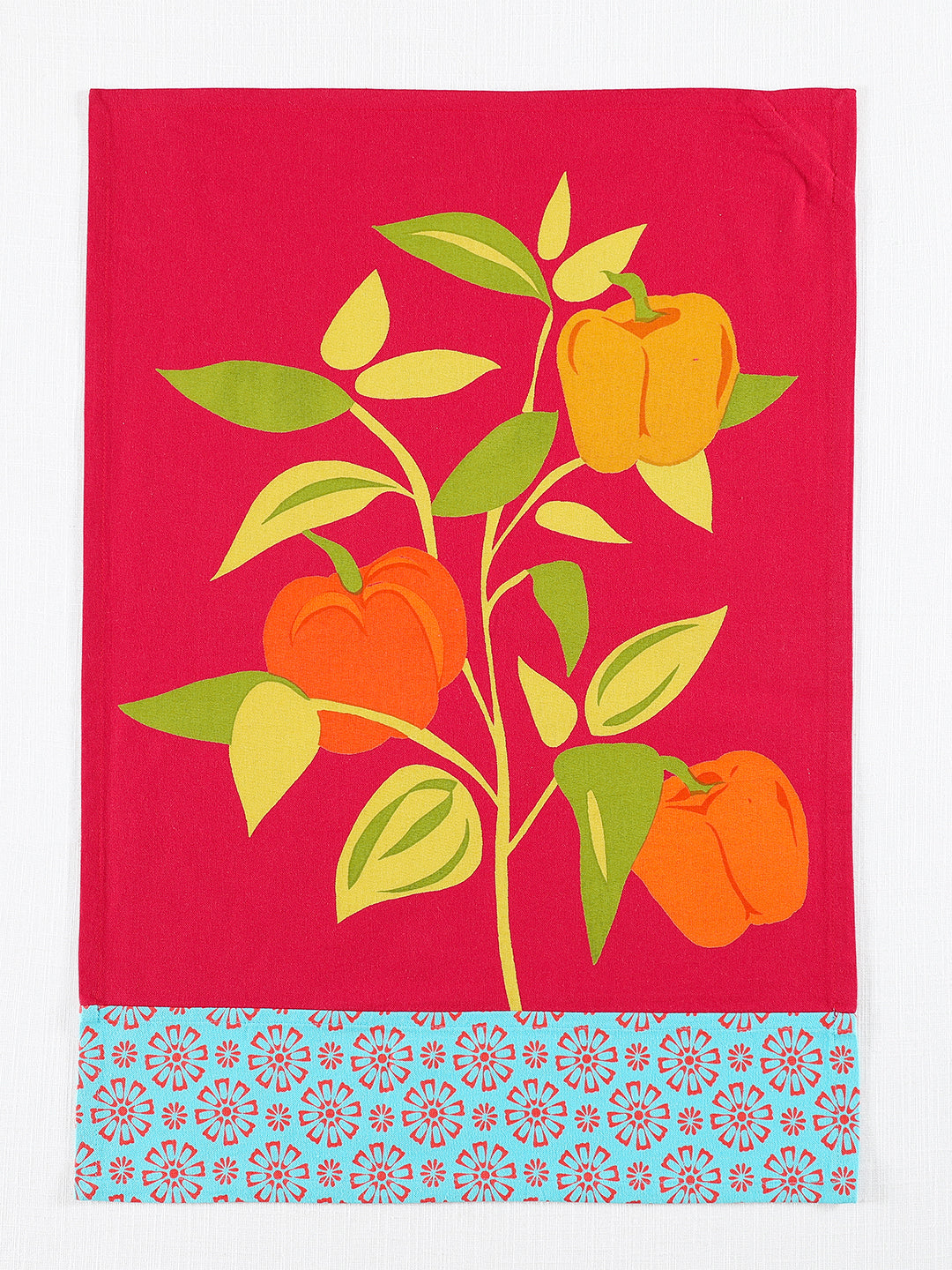 Set of 3 - Red Printed Reusable Cotton Kitchen Towel