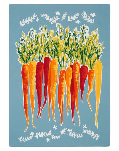 Set of 4 - Grey Carrots Cotton Reusable Kitchen Towel