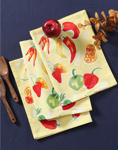 Set of 3 - Yellow Hanging Kitchen Towels