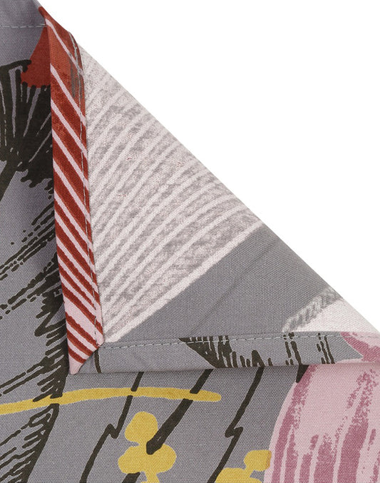 Set of 4- Grey Cotton Placemat For Dining Table