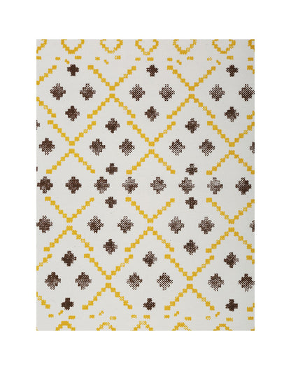 Set of 4- Yellow 100% Cotton Printed Table Mat