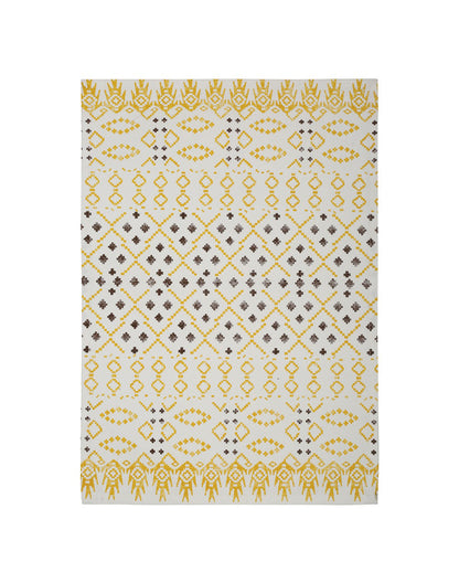 Set of 4- Yellow 100% Cotton Printed Table Mat