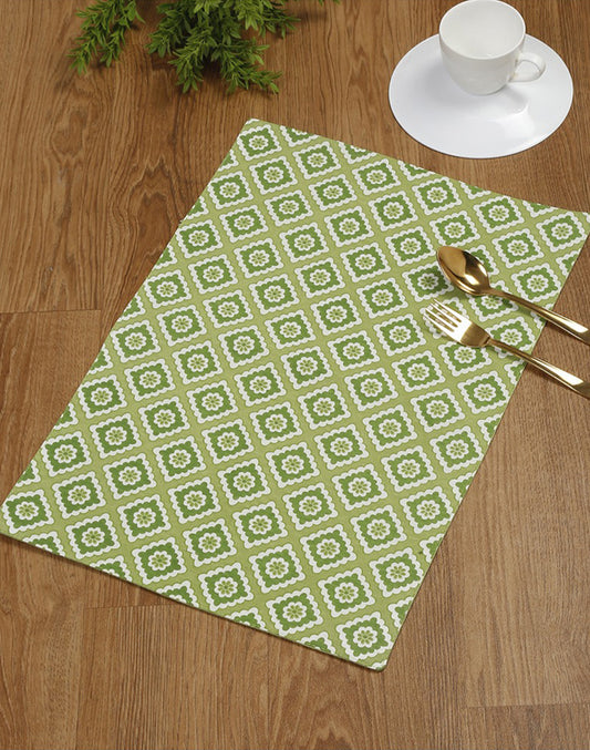 Set of 4- Green Placemat 100% Cotton