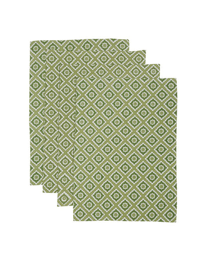 Set of 4- Green Placemat 100% Cotton