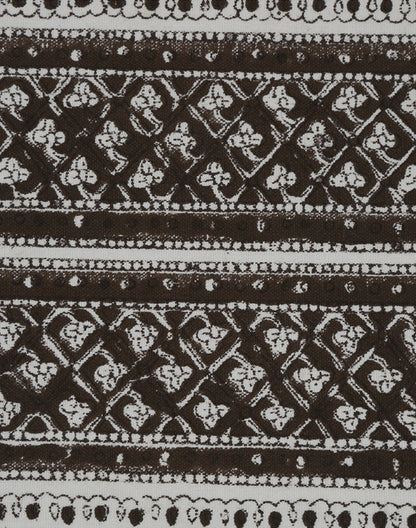 Set of 4- Brown Cotton Printed Table Mat