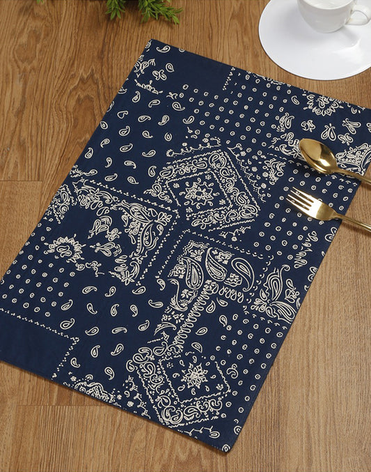 Set of 4 - Blue Cotton Placemat