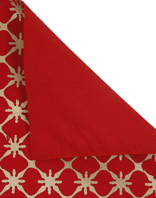 Set of 4 - Decorative Red Table Mats