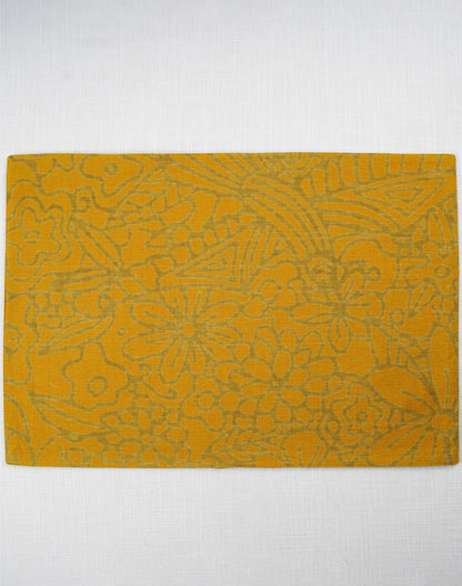 Set of 6 - Yellow Floral Placemat
