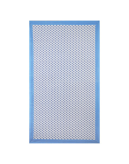 Blue Cotton Floral 6 Seater Table Cover