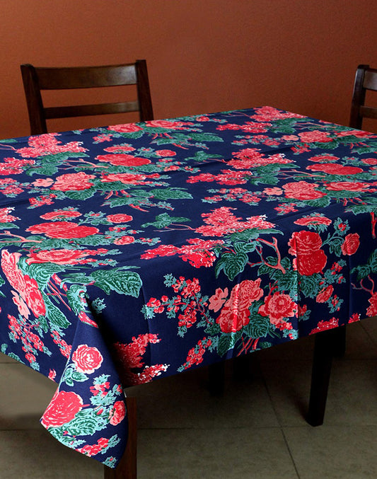Pink Cotton Printed Square Table Cover