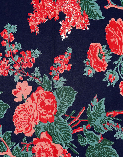 Pink Cotton Printed Square Table Cover