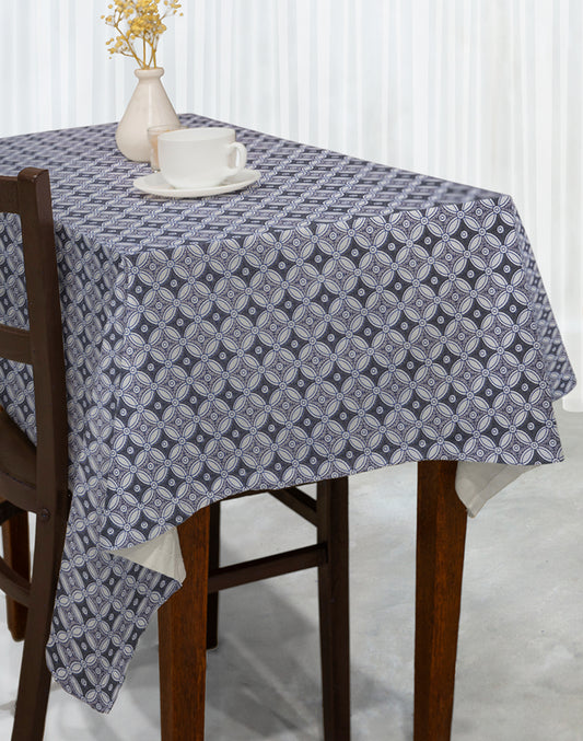Grey Cotton 4 Seater Dining Table Cover