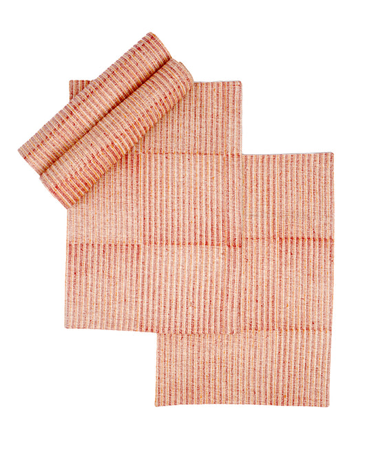 Set of 4- Orange Printed Cotton Placemat