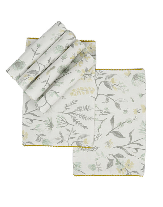 Set of 4- Leafy Print Placemat