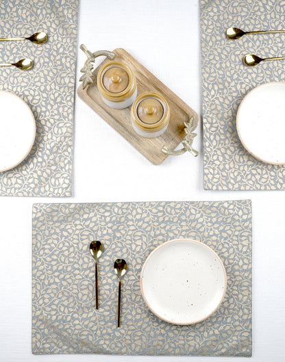 Set of 6 - Gold Printed Decorative Placemat