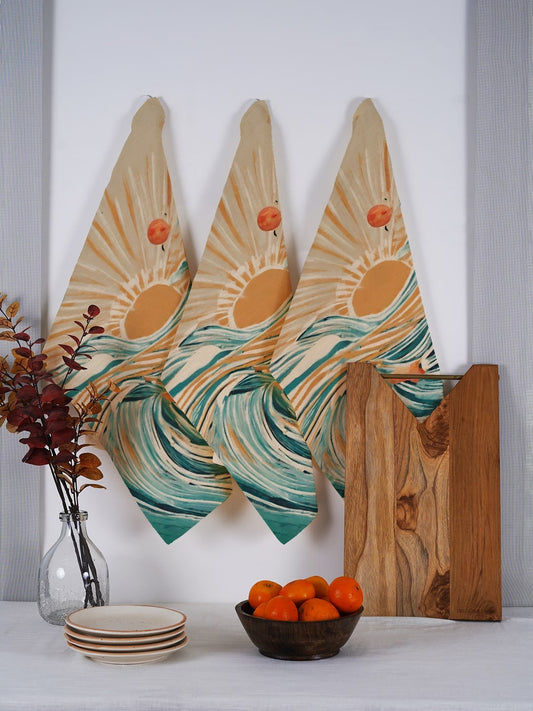 Set of 3 - Sunrise Cotton Tea Towel/ Kitchen Towel