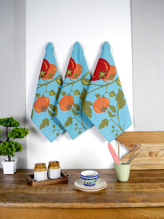 Set of 3 - Cotton Floral Tea towel/ Kitchen Towel