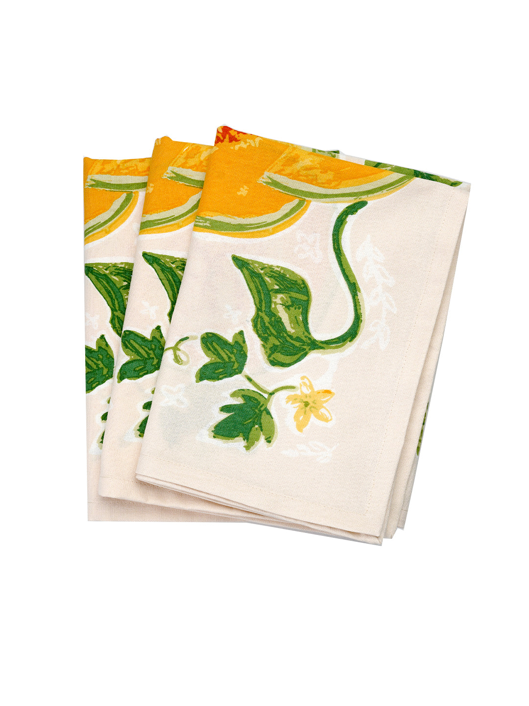Set of 3 - Pumpkin Cotton Tea Towel / Kitchen Towel