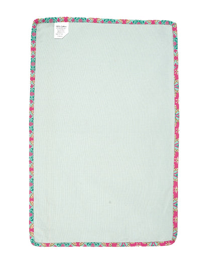 Set of 4 - Blue With Contrast Piping Stylish Placemat Set