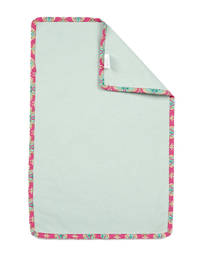 Set of 4 - Blue With Contrast Piping Stylish Placemat Set