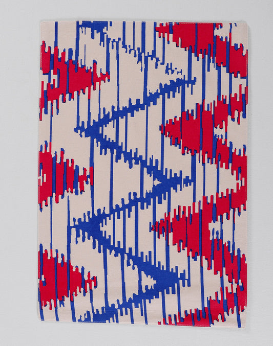 Set Of 6 - Blue Abstract Cotton Placemats