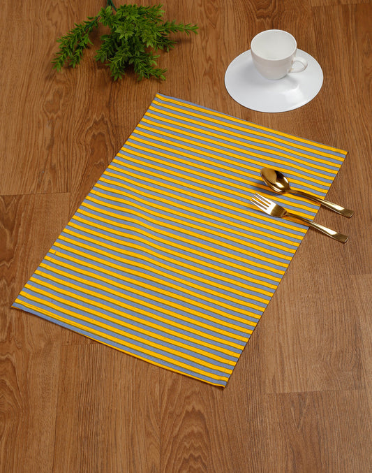 Set Of 4 - Yellow Cotton Everyday Dining Placemat