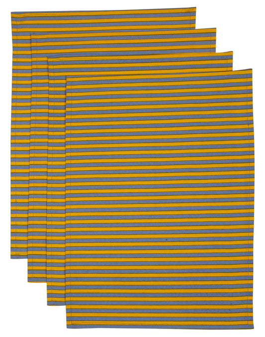Set Of 4 - Yellow Cotton Everyday Dining Placemat