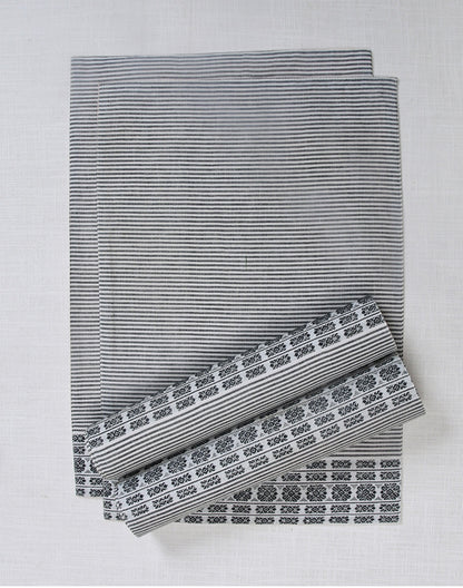 Set Of 4 - Black Cotton Stripes Tablemats