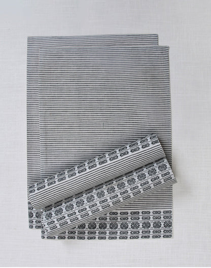 Set Of 4 - Black Cotton Stripes Tablemats