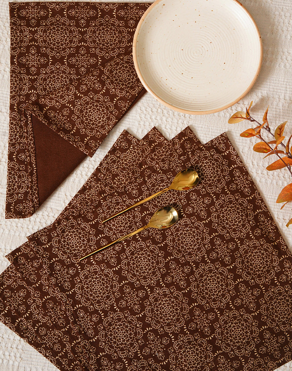 Set Of 6 - 12" Cocktail Napkins For Diwali / Rakhi / Housewarming