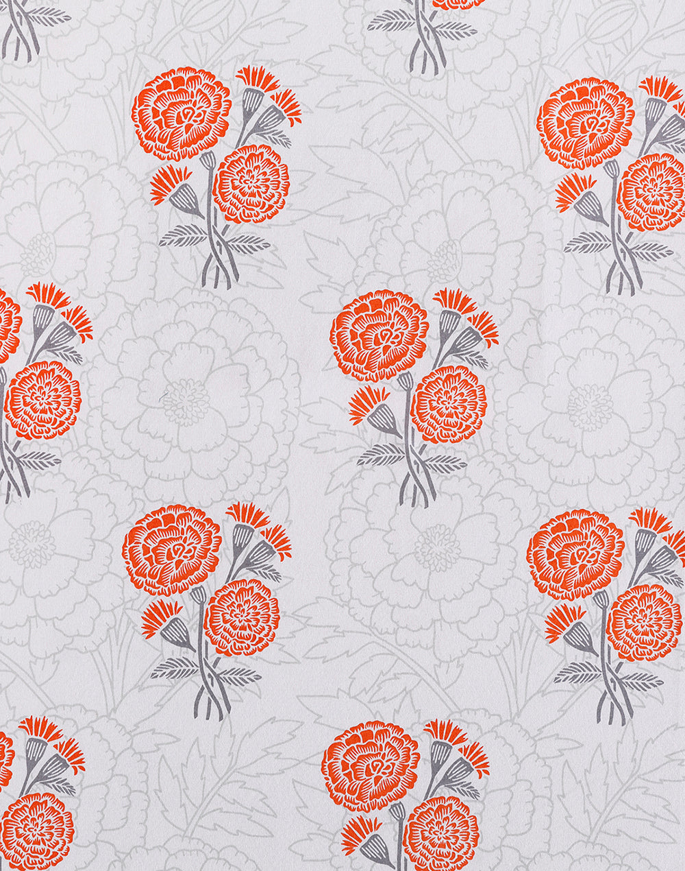 King Size - Orange Marigold Cotton Bedsheet Set with 2 Pillow Covers