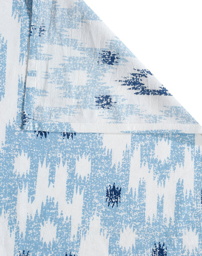 King Size- Ikat Print Cotton Bedsheet Set with 2 Pillow Covers