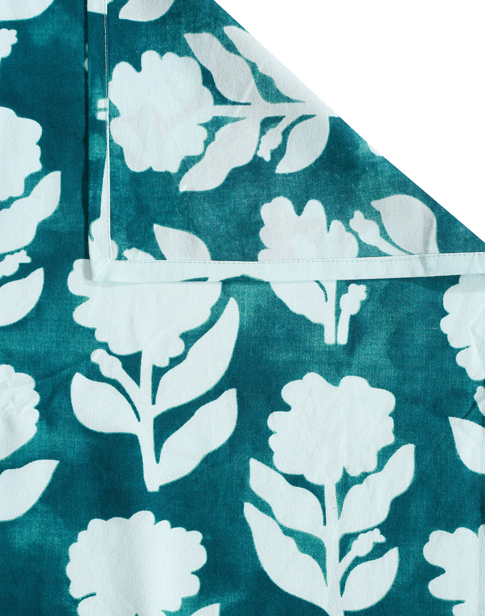 King Size - Green Floral Cotton Bedsheet Set with 2 Pillow Covers