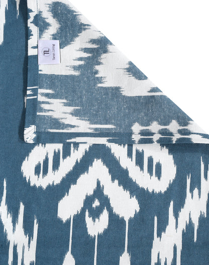 Queen Size - Blue Cotton Bedsheet Set With 2 Pillow Covers