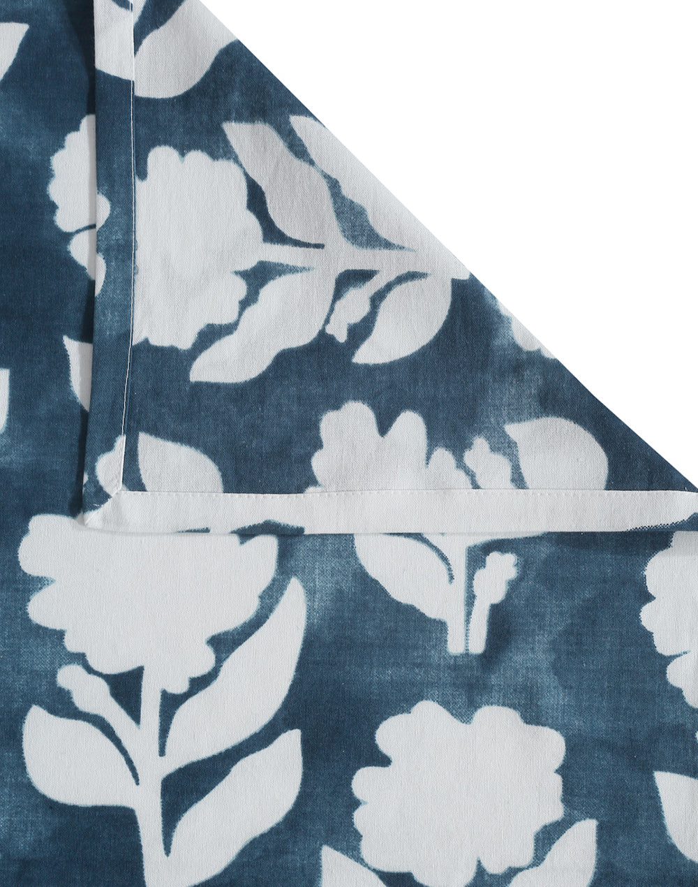 King Size - Blue Floral Cotton Bedsheet Set with 2 Pillow Covers